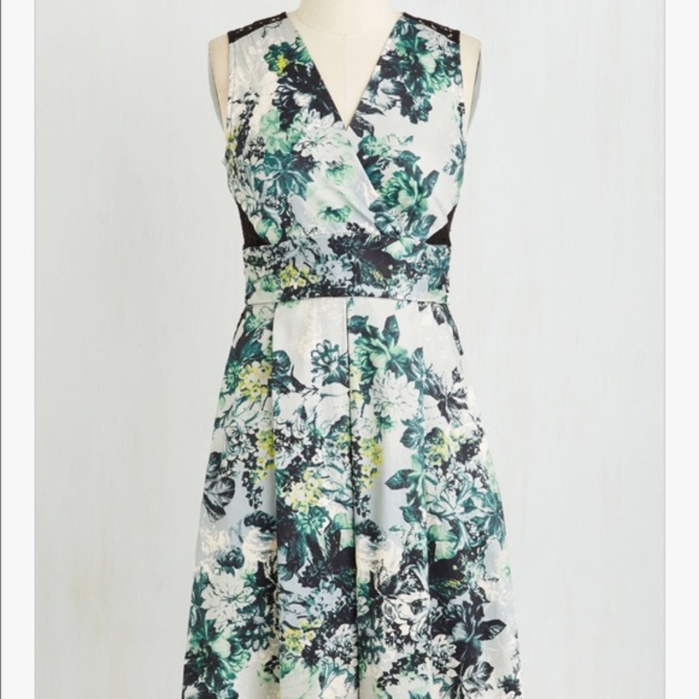 Modcloth/Closet Flourishing Fashionista Dress EUC